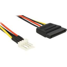 DELOCK 83878 - Power Cable SATA 15 pin male > 4 pin floppy male 40 cm