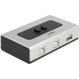 DELOCK 87761 - USB 2.0 switch, 2 port, 2x USB-B to 1x USB-A, bi-directional