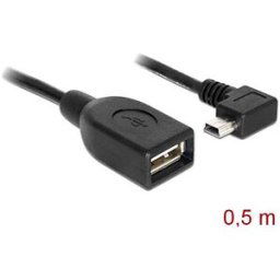 DELOCK 83356 - USB mini plug, angled > USB 2.0 A socket, OTG 50 cm