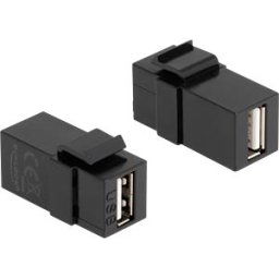 DELOCK 87829 - Keystone module USB 2.0 A female > female, black