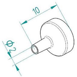 ERSA 0472AR - Hot air nozzle 0472AR, 2.0 mm, straight