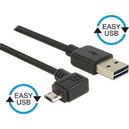 DELOCK 83853 - Cable EASY-USB 2.0-A male>Micro USB 2.0 m. angled l/r 2m