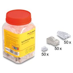 DELOCK 66904 - RJ45 modular plug Cat.6, with bent latch, 50 pieces