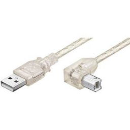 GOOBAY AK USB AB AGW05T - USB 2.0, A-plug>B-plug angled, 0.5 m, transparent