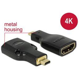 DELOCK 65664 - Adapter HDMI Micro-D male > HDMI-A female 4K black