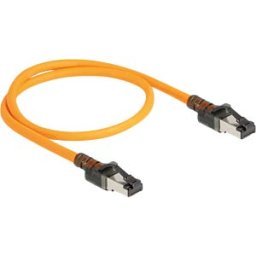 DELOCK 80403 - LED patch cable, Cat.6a, S/FTP, USB Type-C, orange, 0.5m
