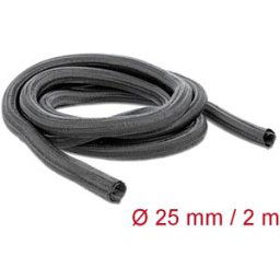 DELOCK 18856 - Braided Sleeve, self-closing, 2 m x 25 mm, black