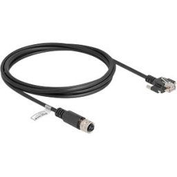 DELOCK 80445 - M12 Cable D-coded 4 pin female to RJ45 plug with screws Cat.5e F