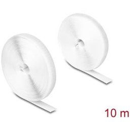 DELOCK 20920 - Durable Velcro tape set on roll, L 10 m x W 20 mm white