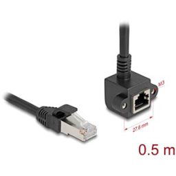 DELOCK 81041 - Patch cable extension, Cat.6, F/UTP, 0.5 m, black