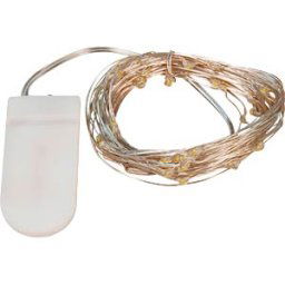 MCSHINE MCS-1452389 - Light chain, 50 LEDs, silver wire, battery operated