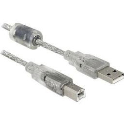 DELOCK 83896 - Cable USB 2.0 Type-A male > USB 2.0 Type-B male 5 m transparent