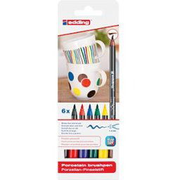 EDDING 4200/6S - Porcelain pen brush, set of 6, colour combination ''family''
