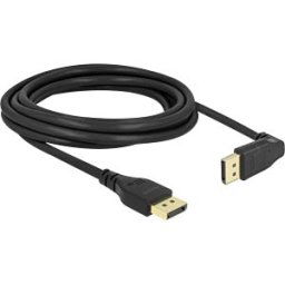 DELOCK 87151 - DisplayPort 1.4 cable, 8K 60 Hz, angl., w/o lockm.. 3.0 m