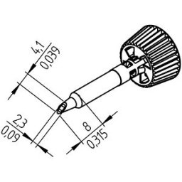 ERSA 0142WDLF23 - ERSADUR soldering tip, 2.3 mm, concave