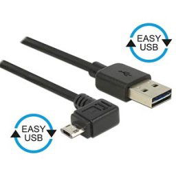 DELOCK 83846 - Cable EASY-USB 2.0-A male>Micro USB 2.0 m. angled l/r 1m