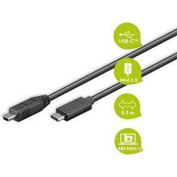 GOOBAY 67989 - USB 2.0 cable, mini-B male to C male, 0.5 m