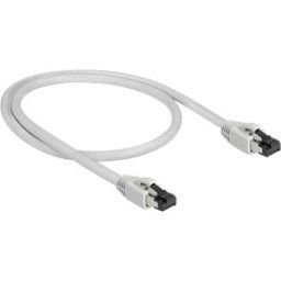 DELOCK 80557 - Cat.8.1 patch cable, S/FTP, 0.5m, gray