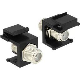 DELOCK 86350 - Keystone module F socket > F socket, black