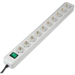 BRENNENSTUHL EL 10-FACH MS-LG - Power strip, 10-way, 3 m, with switch, light grey