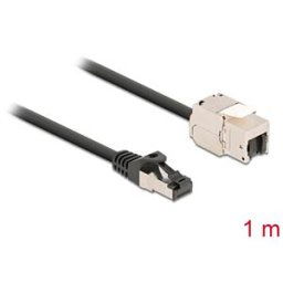 DELOCK 87027 - Keystone module RJ45 female > male with cable, 1 m