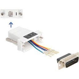 DELOCK 67083 - Adapter D-Sub 15 Pin plug > RJ12 jack Mounting kit, white