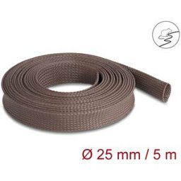 DELOCK 20906 - Braided Sleeve rodent resistant stretchable 5 m x 25 mm brown