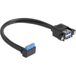 DELOCK 83007 - USB 3.0 cable, 90° male to 2x A female, built-in, 0.5 m