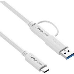 PURELINK PURE IS2512-005 - USB 3.1 cable, iSeries, C plug to A/C plug, white, 0.5 m