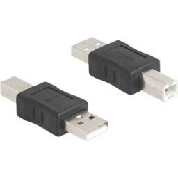 DELOCK 67198 - USB 2.0 adapter, A plug > B plug, black