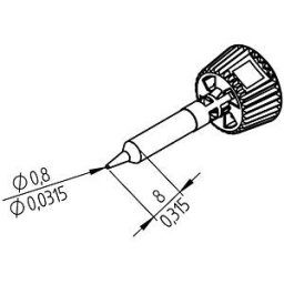 ERSA 0142PDLF08 - ERSADUR soldering tip, 0.8 mm, pencil tip