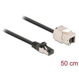 DELOCK 87025 - Keystone module RJ45 female > male with cable, 0.5 m