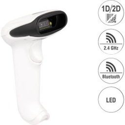 DELOCK 90587 - Barcode scanner, 2D, 2.4 GHz/Bluetooth/USB, white