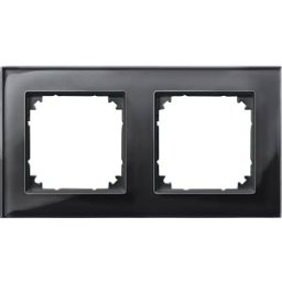 MERTEN EL MP 489203 - M-PLAN real glass frame — 2-gang, onyx black