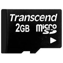 TS2GUSD - MicroSD-Card 2GB, Transcend, with Adapter