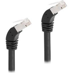 DELOCK 80277 - Cat.6a patch cable, S/FTP, 45° angled down, 3 m, black
