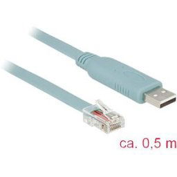 DELOCK 63920 - Adapter USB 2.0 Type-A male > 1 x Serial RS-232 RJ45 male 0.5 m