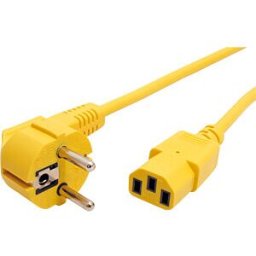 ROLINE NKSK 200 GE - Power cable, grounding plug gew, 1.8 m, yellow, C13