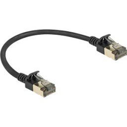 DELOCK 80337 - Patch cable Cat.8.1 F/FTP Slim Pro 0.25 m black