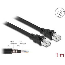 DELOCK 80113 - Network cable RJ45 Cat.6A F/UTP with inner metal sheath 1 m