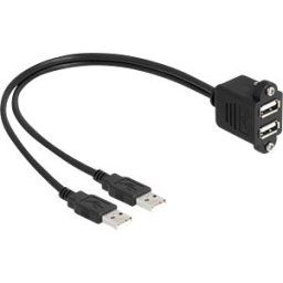 DELOCK 88105 - USB 2.0 cable, 2x USB-A, installation with screws, 1 m