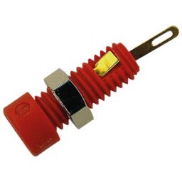 HIRSCHMANN TEST & MEASUREMENT MBI 1 AU RT - 2-mm socket with soldered connection, gold-plated, red