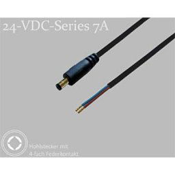 BKL 075908 - DC cable with ferrules, 1500 mm, 2,1 mm, 24 V DC, 7 A