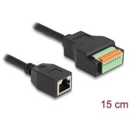 DELOCK 66065 - RJ45 cable Cat.5e female > terminal block, push button, 15 cm