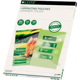 LEITZ 33819 - Hot laminating films, iLAM, DIN A3, 80 mic, pack of 100
