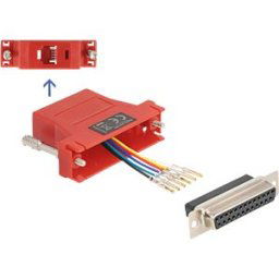 DELOCK 67099 - Adapter D-Sub 25 Pin jack > RJ12 jack Mounting kit, red