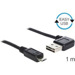 DELOCK 83382 - EASY-USB 2.0 A plug angled > micro-B plug, 1 m