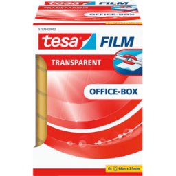 TESA 57379 - tesafilm® transparent, 66 m x 25 mm, 6 rolls