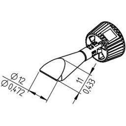 ERSA 0142CDLF120 - ERSADUR soldering tip, 12 mm, chisel-shaped