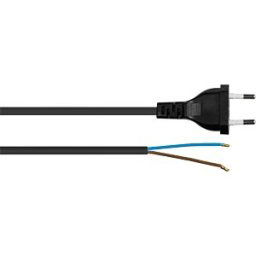 KABELMEISTER KM SK0385-S050 - Euro Power cord Euro-plug Typ C to open end, black, 5 m